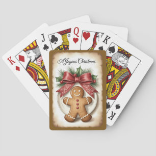 Fröhliche Weihnachten mit einem Lebkuchenmann Spielkarten