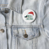 fröhliche Weihnachten mit Weihnachtsmannmütze Button (Beispiel)