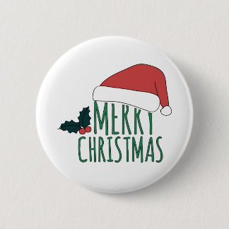 fröhliche Weihnachten mit Weihnachtsmannmütze Button