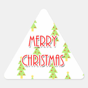 fröhliche Weihnachten Mitte des Jahrhunderts moder Dreieckiger Aufkleber