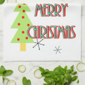 fröhliche Weihnachten Mitte des Jahrhunderts moder Handtuch (Gefaltet)