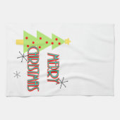 fröhliche Weihnachten Mitte des Jahrhunderts moder Handtuch (Horizontal)