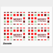 fröhliche Weihnachten (Mod-Plätze) Rechteckiger Aufkleber (Blatt)