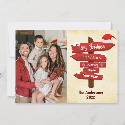 Fröhliche Weihnachten Moderne 1 Foto niedlich (Vorderseite)