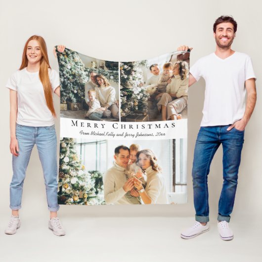 fröhliche Weihnachten moderne Drehbuch 3 Fotos Col Fleecedecke (Beispiel)