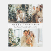 fröhliche Weihnachten moderne Drehbuch 3 Fotos Col Fleecedecke (Vorderseite)