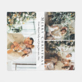 fröhliche Weihnachten moderne Drehbuch 3 Fotos Col Fleecedecke (Vorderseite (Horizontal))