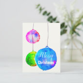 Fröhliche Weihnachten Moderne farbenfrohe Aquarell (Stehend Vorderseite)