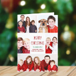 Fröhliche Weihnachten Moderne Foto Collage rot ein<br><div class="desc">Diese niedliche,  trendige,  frohe Weihnachtskarte zeichnet sich durch ein modernes Layout aus 5 Fotos auf weißem Hintergrund mit roter Typografie aus. Diese schöne Foto-Urlaubskarte bietet eine eigene Fotocollage,  die Ihre Nachricht und Ihren Familiennamen in Grün umgibt.</div>