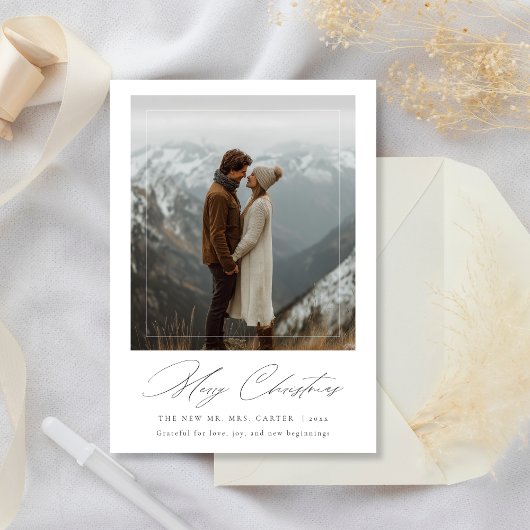 Fröhliche Weihnachten Moderne Fotokarte