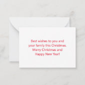 fröhliche Weihnachten Moderne Kalligraphie Urlaub Mitteilungskarte (Rückseite)