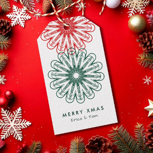 Fröhliche Weihnachten moderne minimalistische Flor Geschenkanhänger