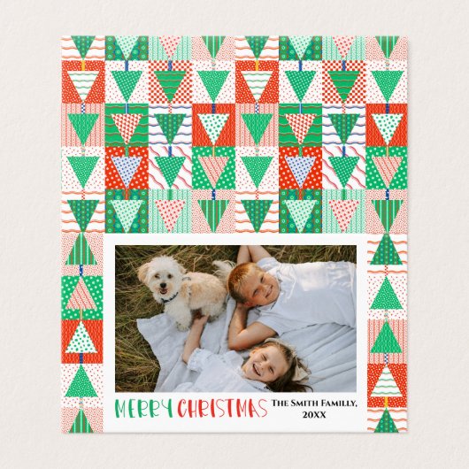 Fröhliche Weihnachten Moderne Patchwork-Weihnachts (Außenseite Aufgefaltet)