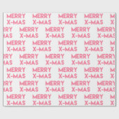 Fröhliche Weihnachten, Moderne rosa Typografie Geschenkpapier (Flach)
