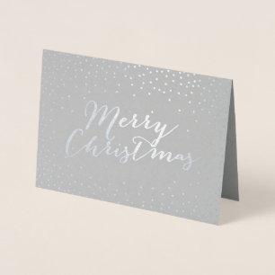 Fröhliche Weihnachten Moderne Silver Foil Confetti Folienkarte