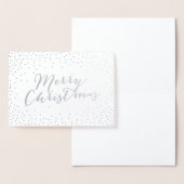 Fröhliche Weihnachten Moderne Silver Foil Confetti Folienkarte (Anzeige)