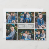 Fröhliche Weihnachten Moderne Silver Foto Collage (Vorderseite)