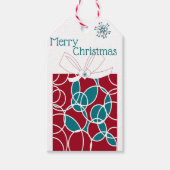 Fröhliche Weihnachten Moderner Spaß Roter Blauer W Geschenkanhänger (Vorderseite)