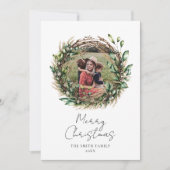 Fröhliche Weihnachten Modernes Boho Rustikales Fot (Vorderseite)