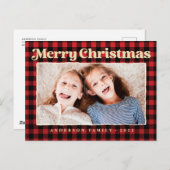 Fröhliche Weihnachten Modernes Kariertes Muster Fa (Vorne/Hinten)