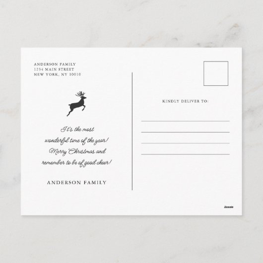 Fröhliche Weihnachten Modernes Kariertes Muster Fa (Rückseite)