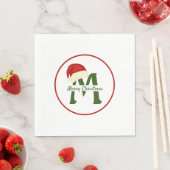 Fröhliche Weihnachten Monogramm Papier Serviette (Beispiel)