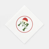 Fröhliche Weihnachten Monogramm Papier Serviette (Ecke)
