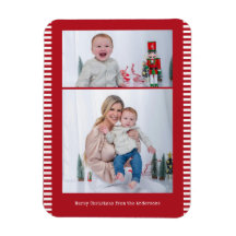 Fröhliche Weihnachten Multi-Foto gestreifte rote F