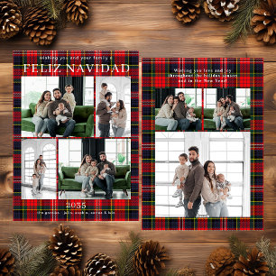 Fröhliche Weihnachten Multi-Foto-Rotkariertes Feie