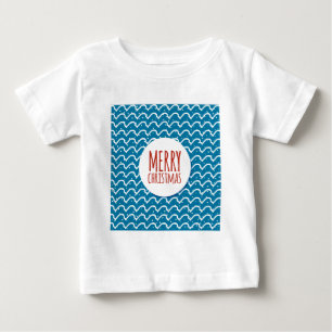 Fröhliche Weihnachten Nahtloses Muster Blaue Textu Baby T-shirt