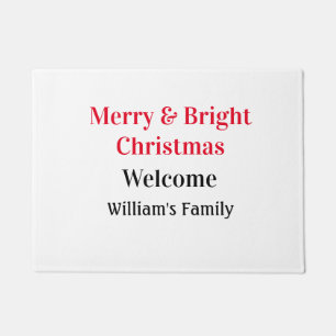 Fröhliche Weihnachten Name der Familie Willkommen Fußmatte