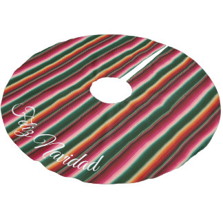 Fröhliche Weihnachten Navidad Polyester Weihnachtsbaumdecke