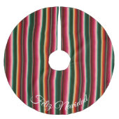 Fröhliche Weihnachten Navidad Polyester Weihnachtsbaumdecke (Vorderseite)