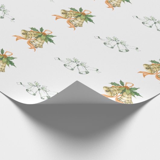 Fröhliche Weihnachten Niedlich-grüngelbe Orangengl Geschenkpapier (Ecke)