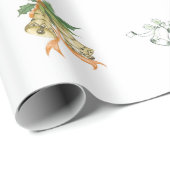 Fröhliche Weihnachten Niedlich-grüngelbe Orangengl Geschenkpapier (Rolleneckpunkt)