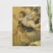 Fröhliche Weihnachten - Niedliche Cherubs Kunst Karte (Vorderseite)
