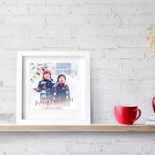 Fröhliche Weihnachten Niedliche Streichlichter Fotodruck