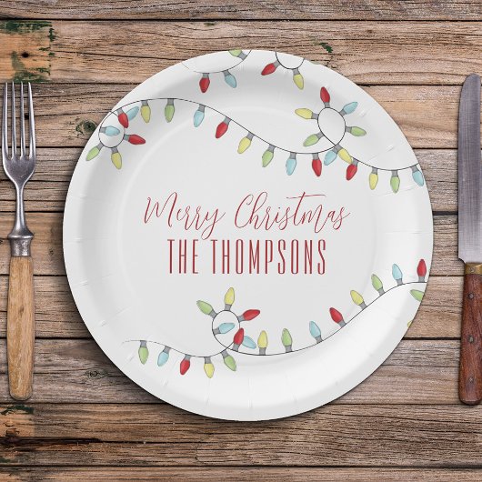 Fröhliche Weihnachten Niedliche Streichlichter Pappteller