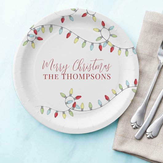 Fröhliche Weihnachten Niedliche Streichlichter Pappteller