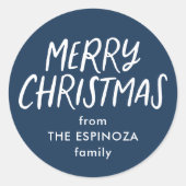 Fröhliche Weihnachten niedlicher Marinebasis Runder Aufkleber (Vorderseite)