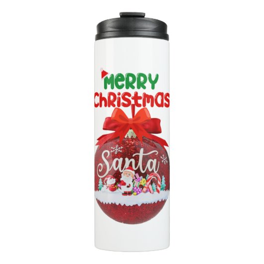 Fröhliche Weihnachten niedlicher Santaklaus für Fr Thermosbecher (Vorderseite)