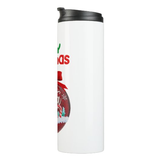 Fröhliche Weihnachten niedlicher Santaklaus für Fr Thermosbecher (Nach rechts gedreht)