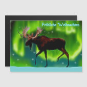 Fröhliche Weihnachten - Nordlichtmoose Magnetkarte (Vorne/Hinten)