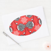 Fröhliche Weihnachten! Ovaler Aufkleber (Umschlag)