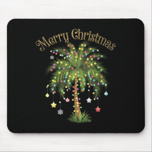Fröhliche Weihnachten Palmbaum Licht Hawaiian Troc Mousepad