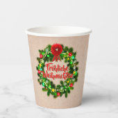 Fröhliche Weihnachten Pappbecher (Vorderseite)
