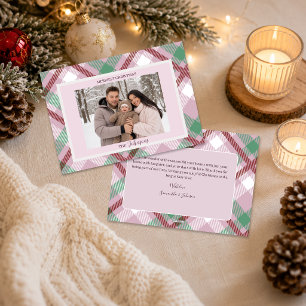 Fröhliche Weihnachten Pastell-Karo-Familienfoto