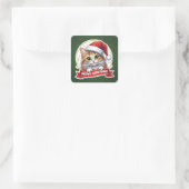 Fröhliche Weihnachten Peekaboo Katze Aufkleber – S (Tasche)