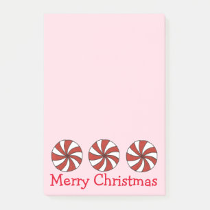 Fröhliche Weihnachten Pink Pfefferminz Minze Hard  Post-it Klebezettel