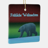 Frohliche Weihnachten - Polar Lights Polar Bear Keramikornament (Rechts)